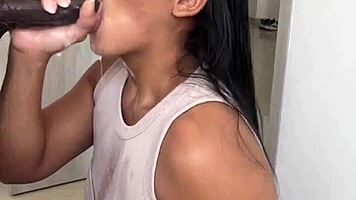 linda morena satisfies bbc desire with cum in mouth 😋