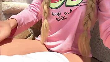 my neighbor was watching me while i was squirting very horny in my garden