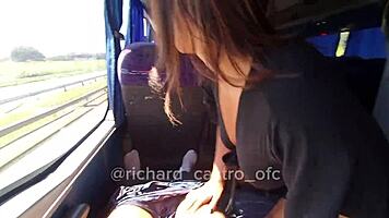 omg, this 18 year old latina got caught sucking off a pornstar on the bus in public!