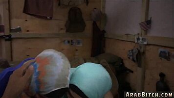 Arab teen in army uniform for her first pussy operation interview.