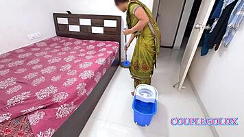 Komol's Husband Sneaks Up And Thrusts From Behind The Oil Applicator!