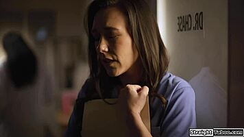 Latina doctor seduces nurse with oral and fucking to avoid trouble