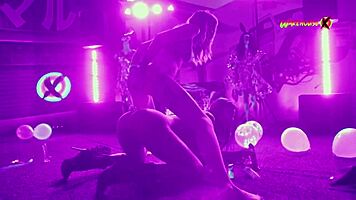 Neon Party Escalates As Girls Fuck And Scream With Pleasure.