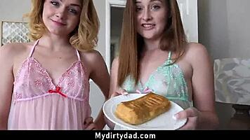 Lucky Stepdad Enjoys Fucking Two Stepdaughters