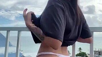 Wife Flashes Tight Pussy Outdoor In Bold Exhibitionist Solo Masturbation