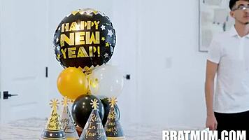 Stepmom Blows Glory Hole On New Years