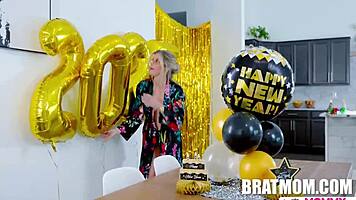Stepmom Blows Glory Hole On New Years