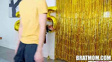 Stepmom Blows Glory Hole On New Years