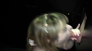 Evie Performs Impressively In Gloryhole Blowjob Session With Cumshot