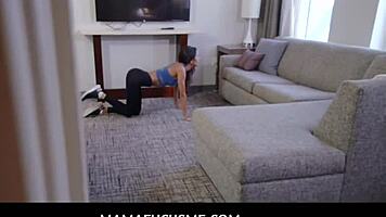 mamafucksme - brunette yoga stepmom takes stepsons cock- abby lee brazil