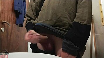 Another Friday, Another Jerk-Off to Big Cock in Bathroom!