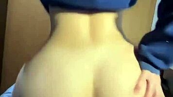 so this skinny girlfriend with a big ass rides in reverse cowgirl like never before in the dorm