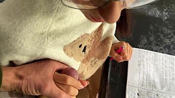 Spanish teacher fucks me on the table during class in heels