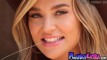 Smoking hot all natural teen 18+ cowgirl blake blossom flashes her big boobs