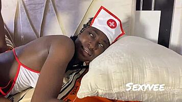 African Teen 18+ Enjoys Quickie Fucking With Monster Cock And Spanking. She Cums Hard In European Setting.