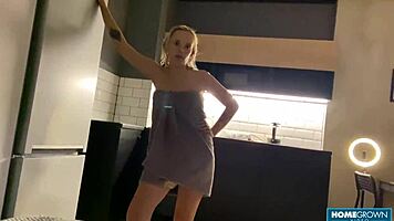 gorgeous babe gets pussy stretched by massive cock