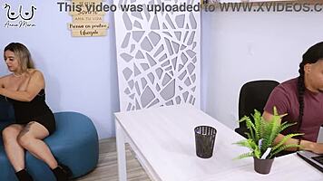 Latina Fucks Investor While Boss Works