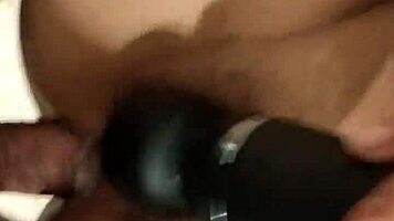 My stepbrother fucks my ass while I use vibrator