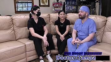 dr tampa's bratty orphan mya in suggestive cheerleading physical.