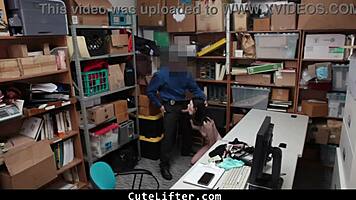 lp officer says, 'caught you redhanded, now submit to my big cock'