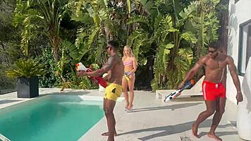 Chloe Chevalier enjoys bbc gangbang pool banging