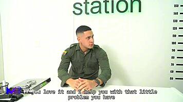 a policeman has rough sex with a brunette whore with a huge ass in prison - max betancur & carla morelli