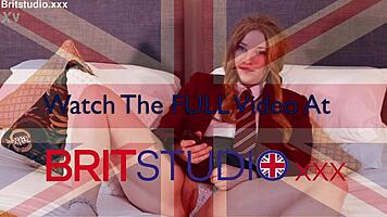 Posh redhead student instructs on wanking and cumming at party