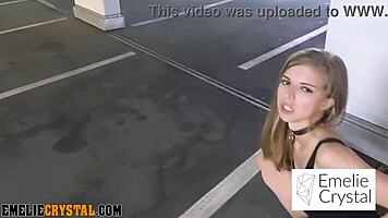 Emelie crystal horny in parking garage