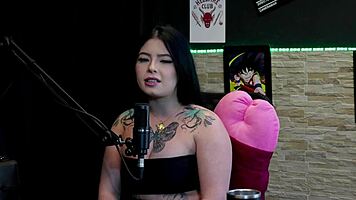 Redhead teen Kalyca shows off in sheer red