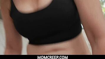 Hey, this stepmother shows her gratitude with deepthroat and handjob for the teen.