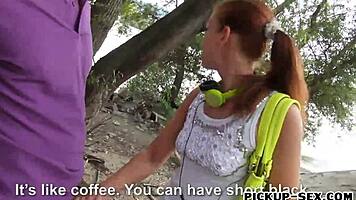 Slim Eurobabe Sucking Two Cocks And Banged