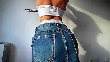 My sexy step sister squeezes my hard cock, leaving her tight pussy dripping cum