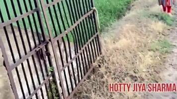 desi girl rides boyfriend outdoors