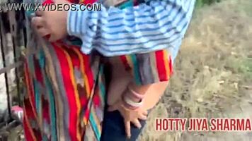 desi girl rides boyfriend outdoors