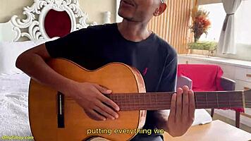 Granny's ass stretched hard by BBC guitar student!