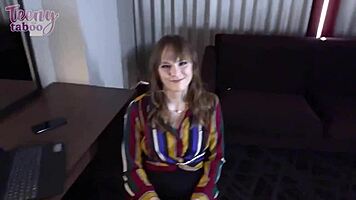 Rebecca lets Seth cum inside for job interview