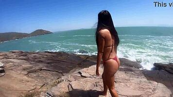 Intense pissing and fucking on sandy beach part 1