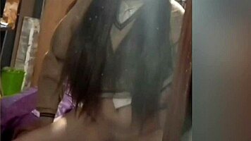 please dont tell anyone we went out to fuck instead of going to my classes - 18-year-old girl give her ass in front of the mirror 😏