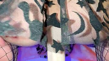 Hot teen rides huge dildo to orgasm