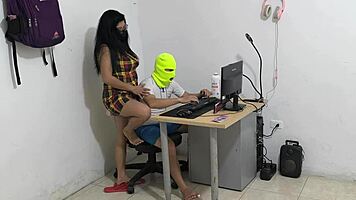 A Dirty Neighbor Comes To Ask Her Neighbor For Cock And Acts Like A Snail