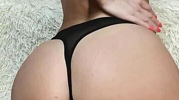 very big sweet ass drips from small 18+ dildo in homemade scene