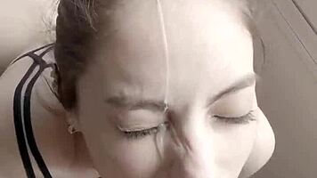 de nuevo en mi eye got a cumshot facial