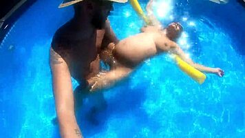Who's Watching This Pregnant MILF in the Pool with Braces?