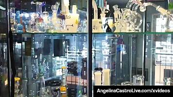 Bbw cuban angelina castro strapon fucks bbw harmonie marquis fat lesbian big tits cowgirl doggystyle chubby brunette cuban florida femdom