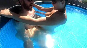 Who's Watching This Pregnant MILF in the Pool with Braces?