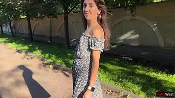 Public solo upskirt flashing ass plug in fishnet