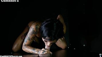 Brunette amateur loves big cock blowjob and cumshot