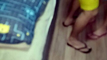 First blowjob for boyfriend ends with cum on tits 💦