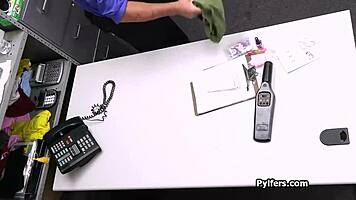 Teen asian gets fucked on office desk