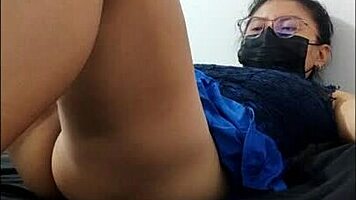 Hot Latina Masturbates In Lingerie Excitedly.